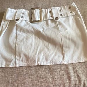 White mini skirt